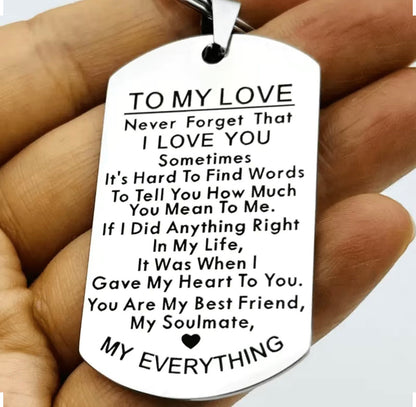 To My Love Keychain For Couples