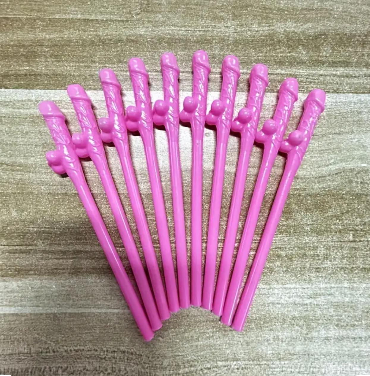 10 pcs Dildo Straw Pink