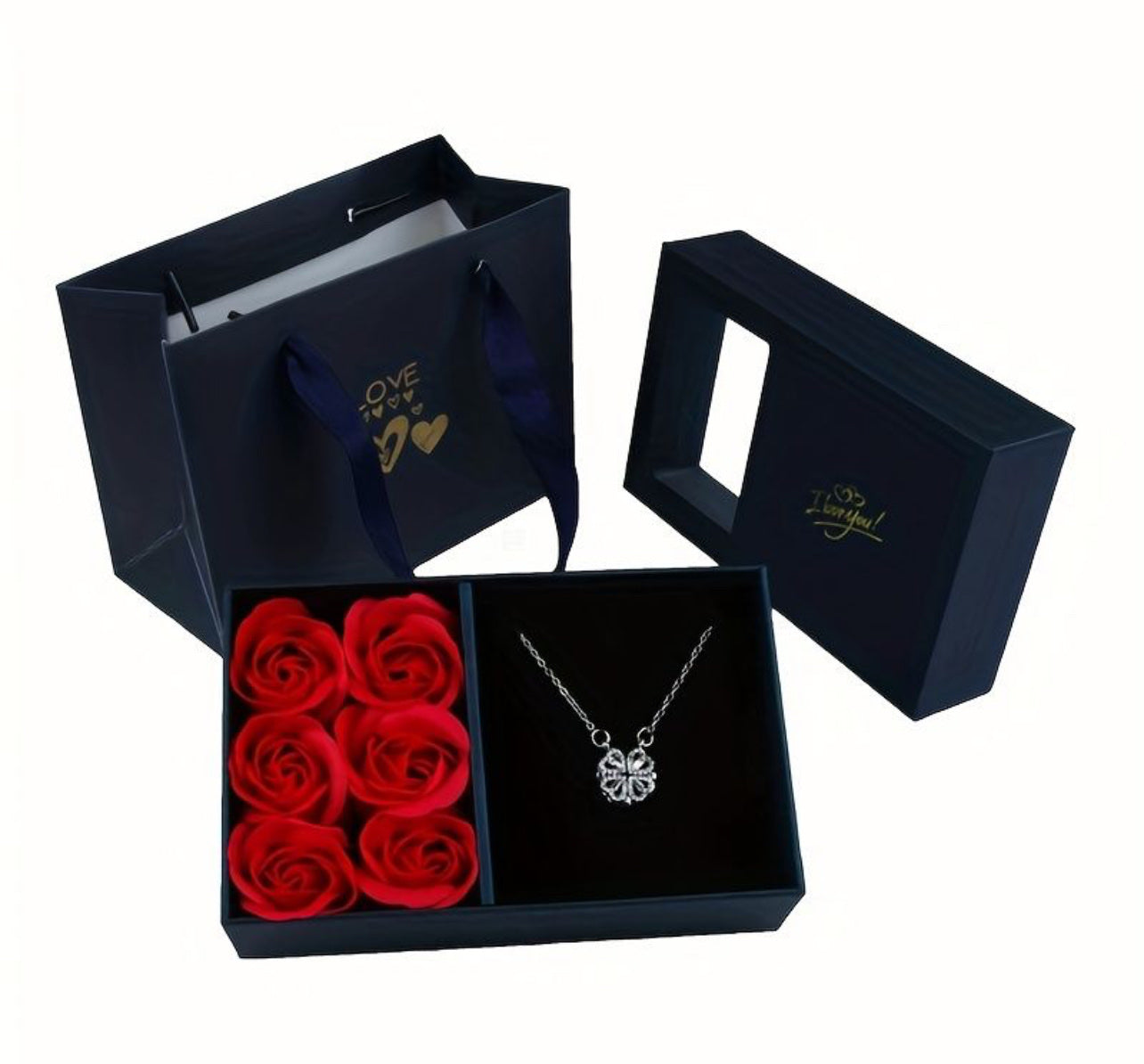 Gift Box With 6 Imitation Rose Flower (Jewelry Not Included)