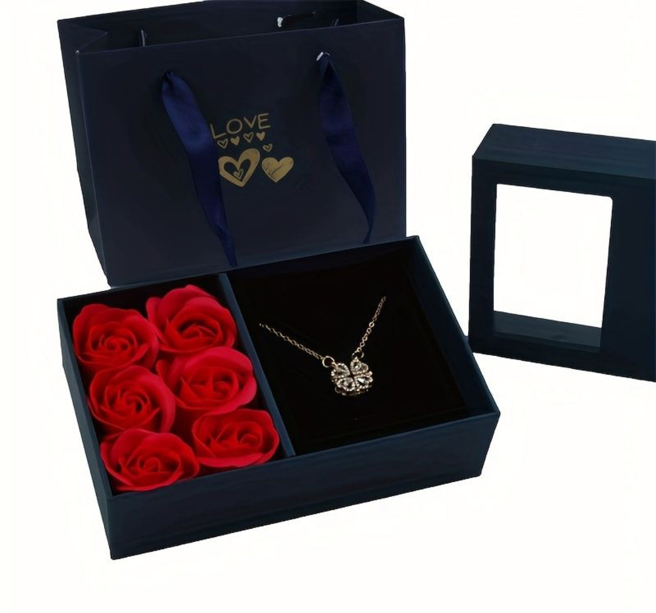 Gift Box With 6 Imitation Rose Flower (Jewelry Not Included)