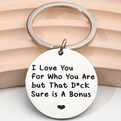 I Love You But That D*ck Funny KeyChain For Couples