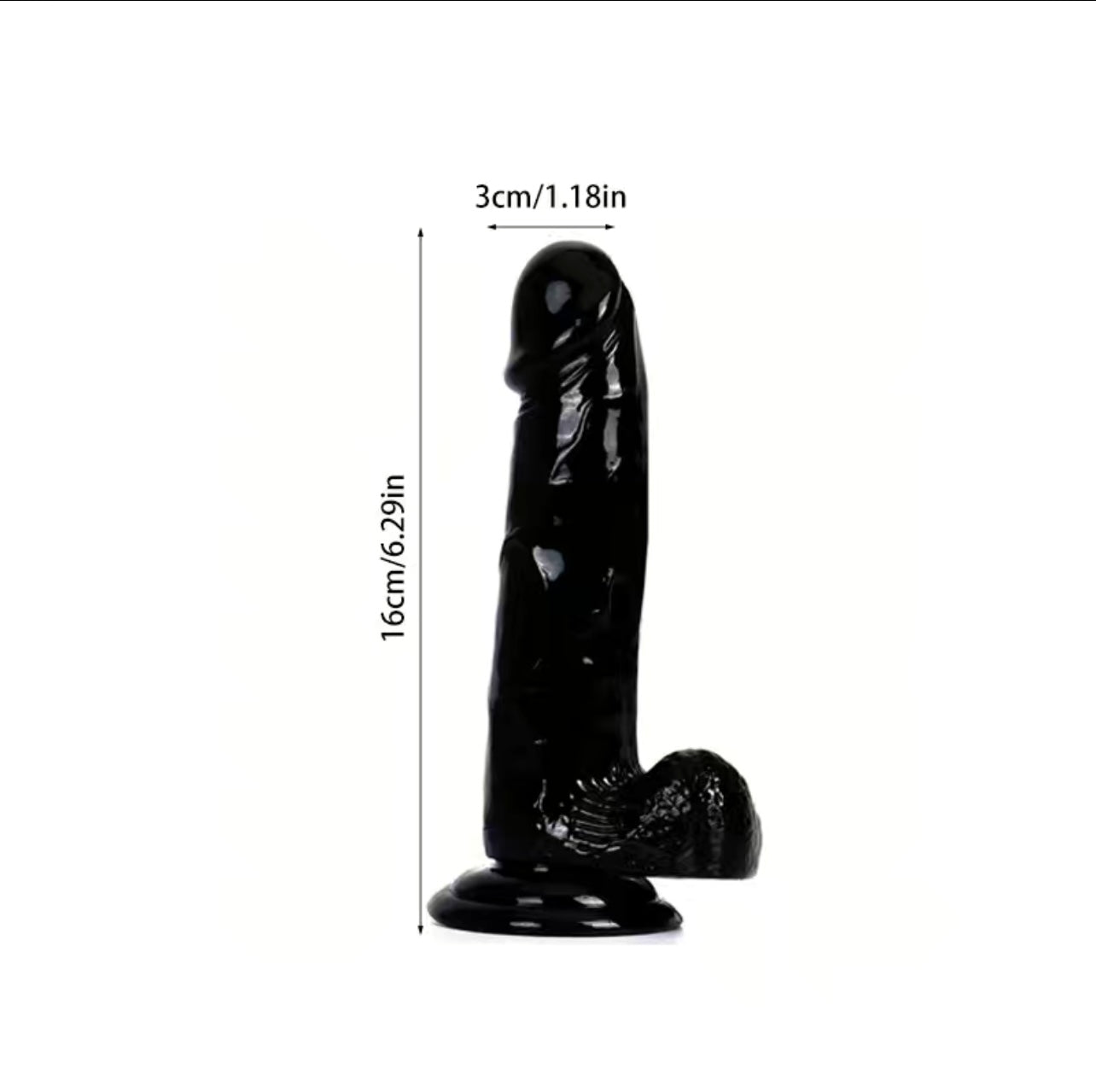 Realistic Dildo (16cm) (Black)