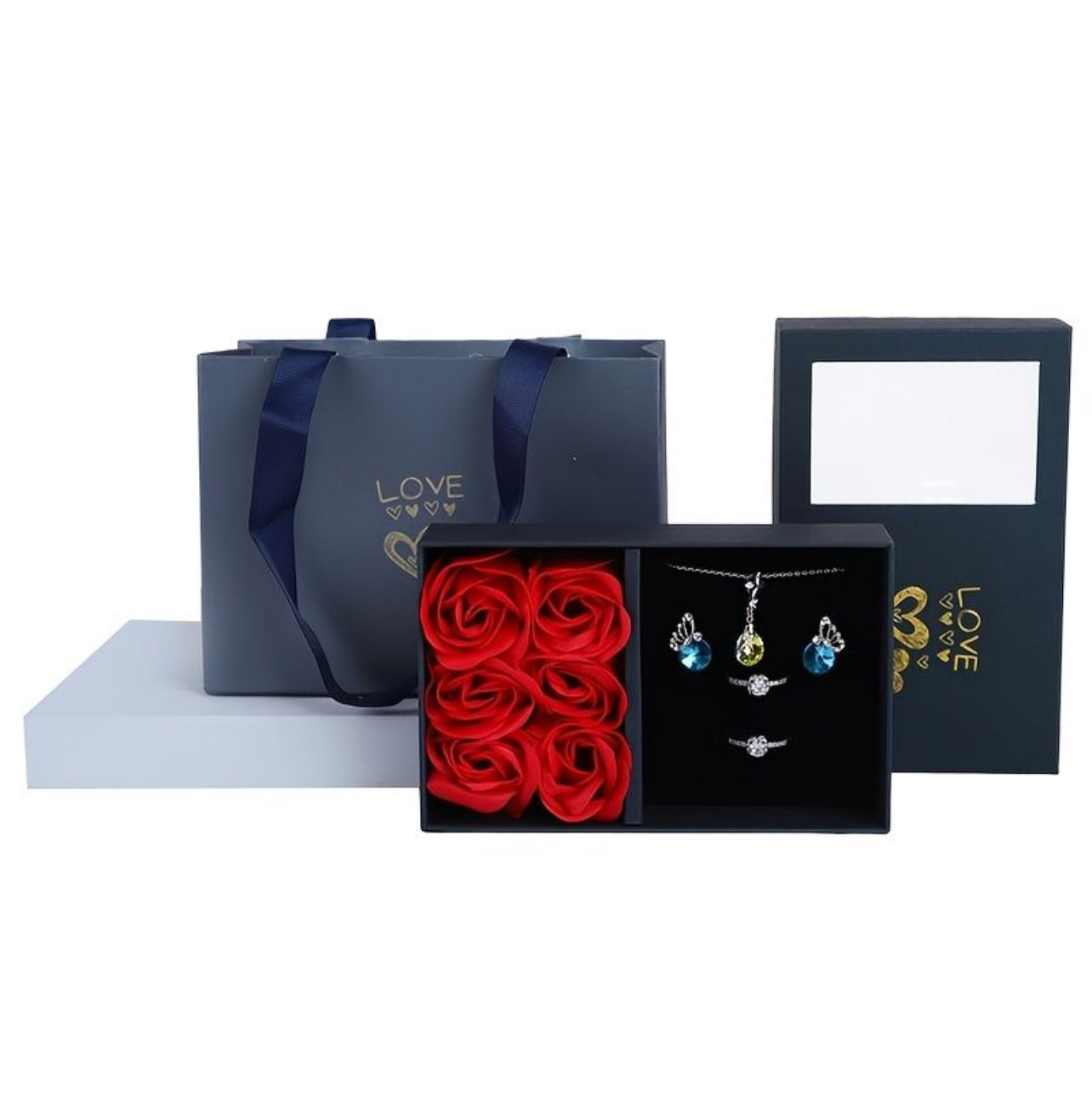 Gift Box With 6 Imitation Rose Flower (Jewelry Not Included)