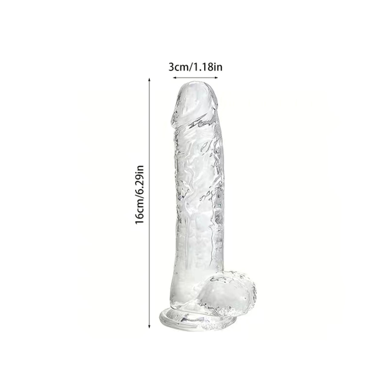 Realistic Dildo (16cm) (Transparent)