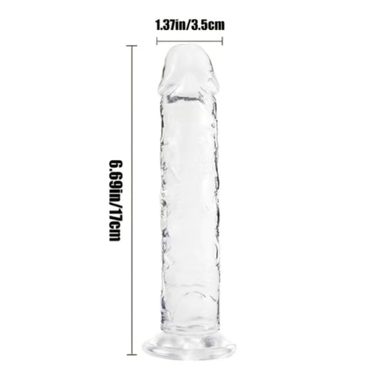 Realistic Dildo (17cm) (Transparent)