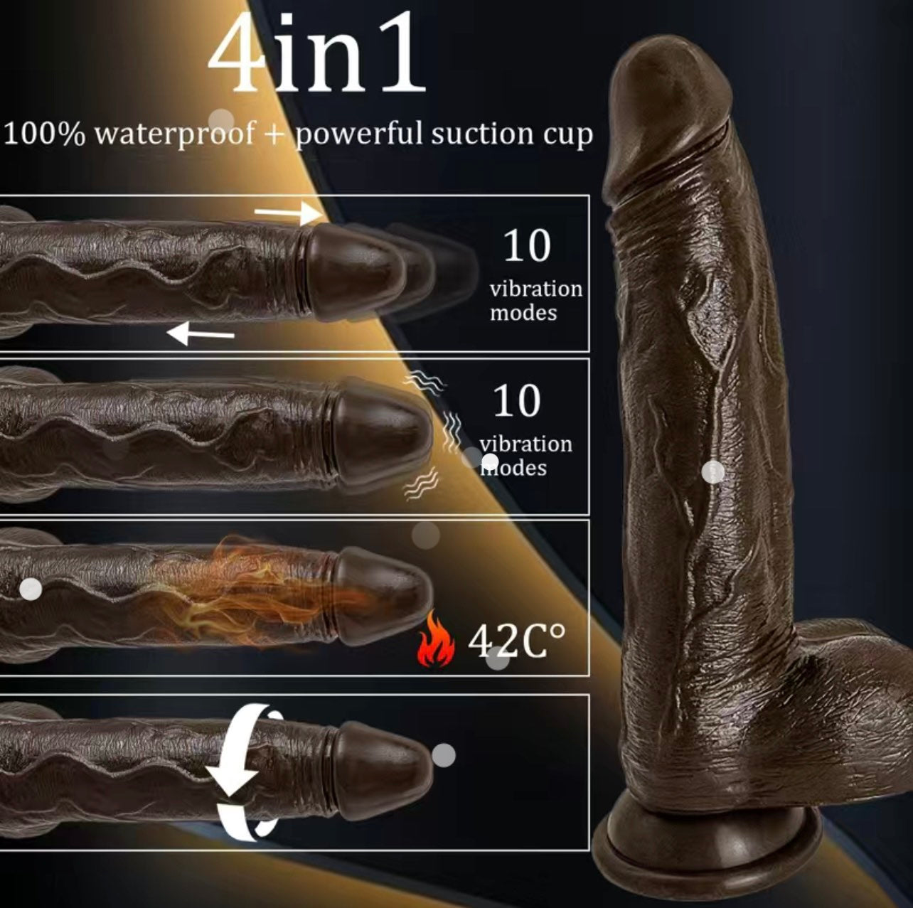 Dildo Vibrator 22cm 4 in 1 With App and Remote Control