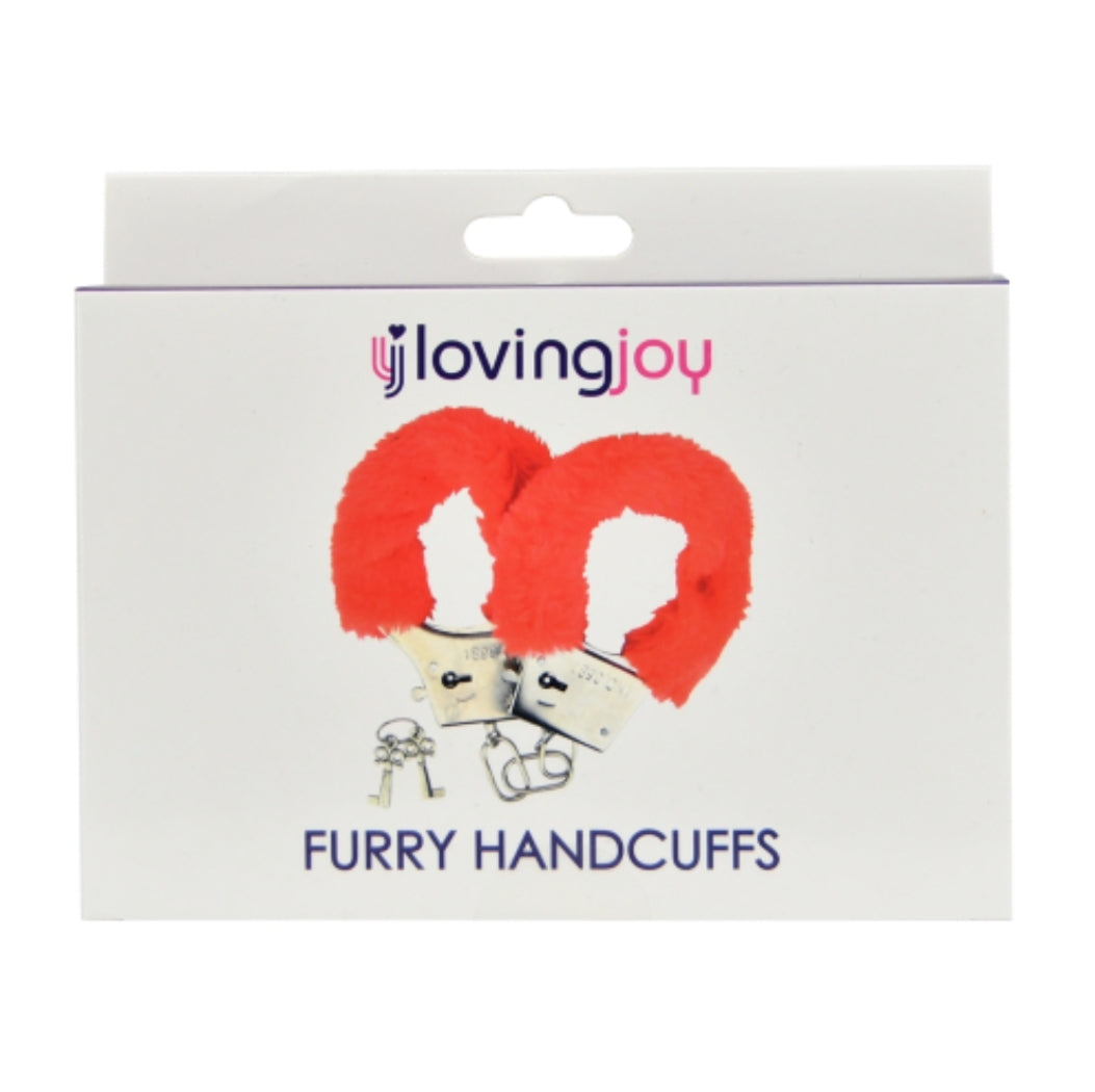 Loving Joy Furry Handcuffs Red