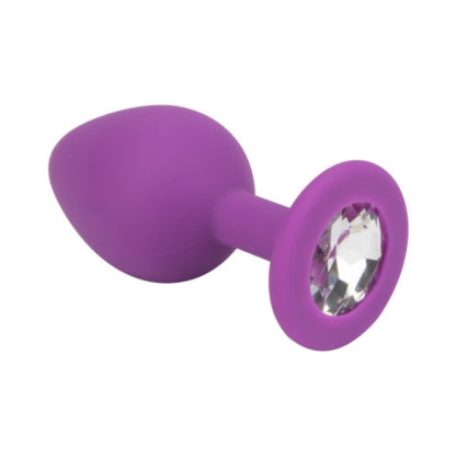 Loving Joy Jewelled Silicone Butt Plug Purple - Medium