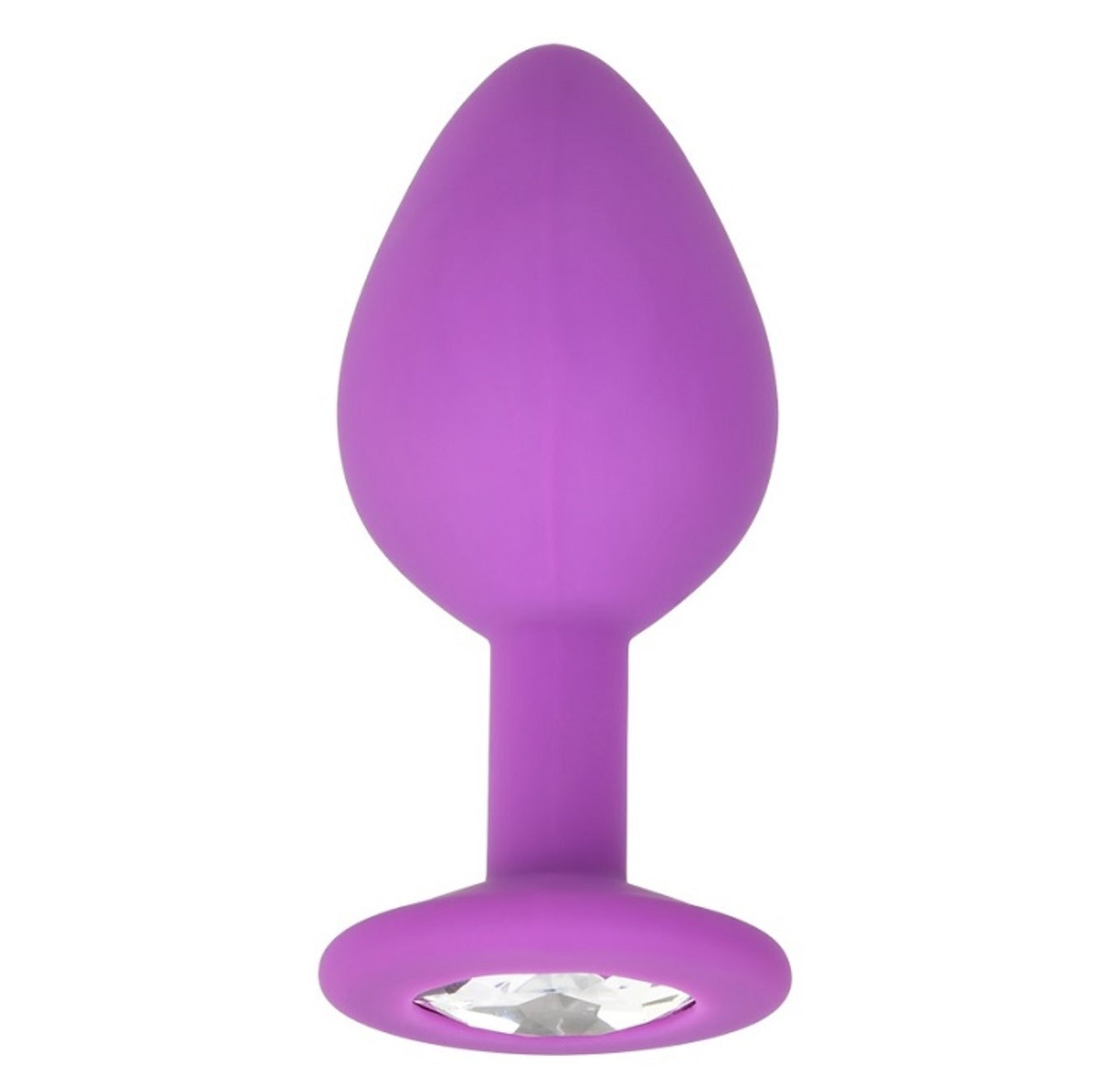 Loving Joy Jewelled Silicone Butt Plug Purple - Medium