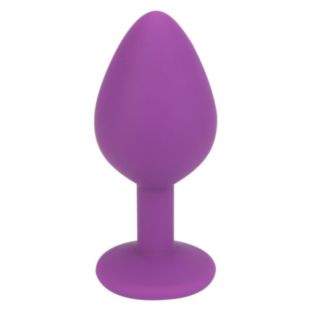 Loving Joy Jewelled Silicone Butt Plug Purple - Medium