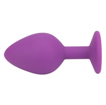 Loving Joy Jewelled Silicone Butt Plug Purple - Medium